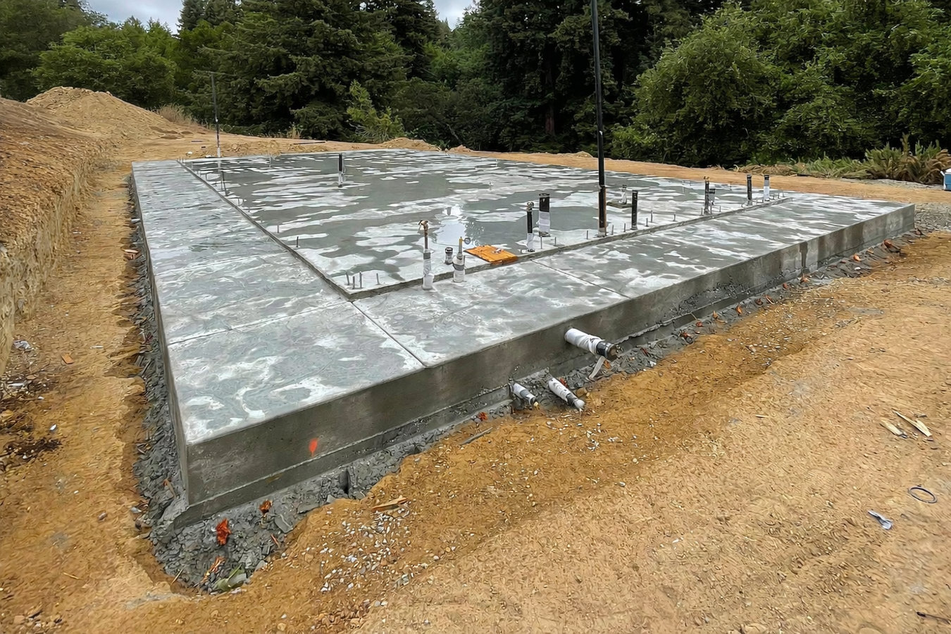 Slab foundation building in Newton, MA